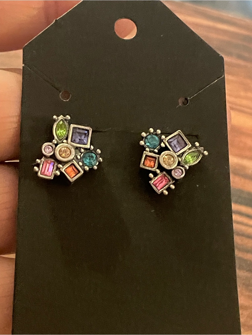 Patricia Locke Multicolor Crystal Cluster Earrings